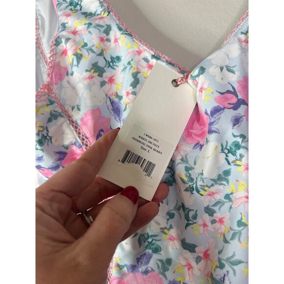 NWT LoveShackFancy Primrose Berry Mikkel Floral One-Piece Swimsuit Pink Size: L - Picture 5 of 8